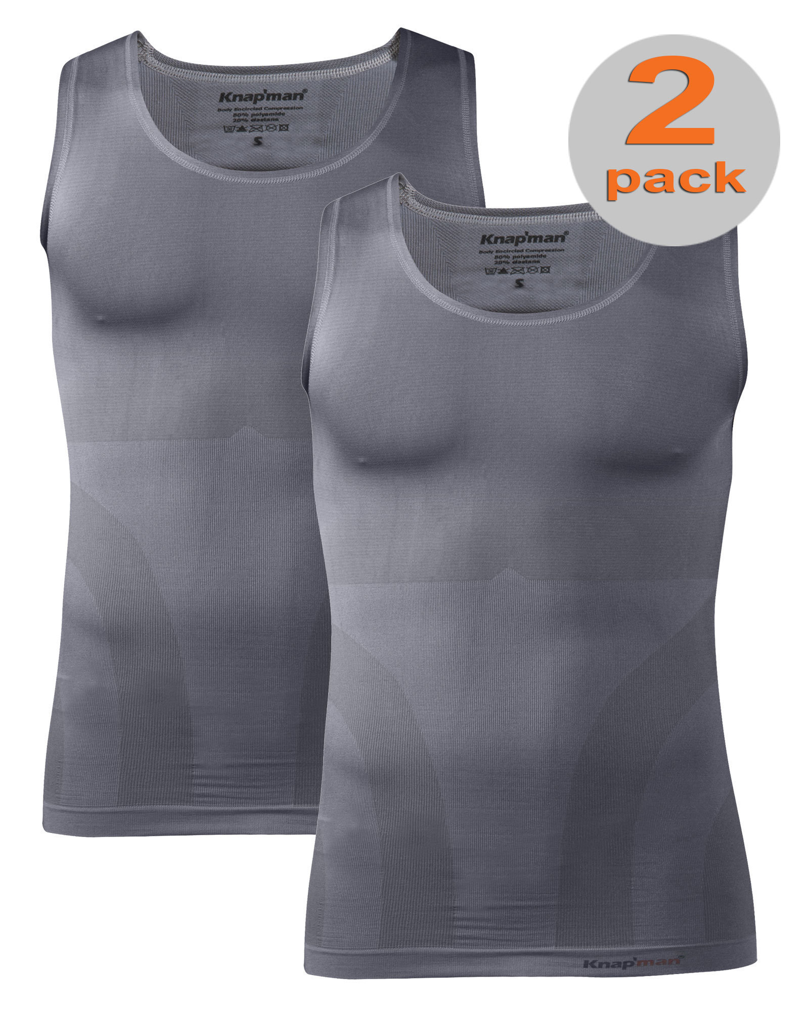 TWOPACK | Knap'man Compressie Tanktop 2.0 grijs