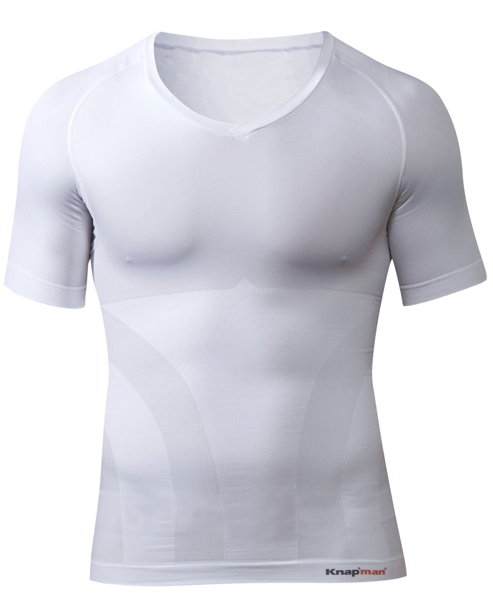 Knap'man Zoned Cotton Comfort V-hals shirt wit