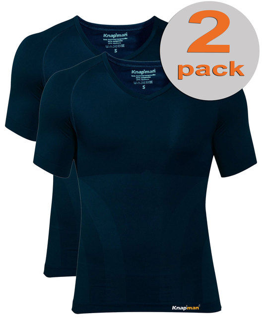 TWOPACK | Knap'man Compressieshirt V-neck 2.0 Navy blue