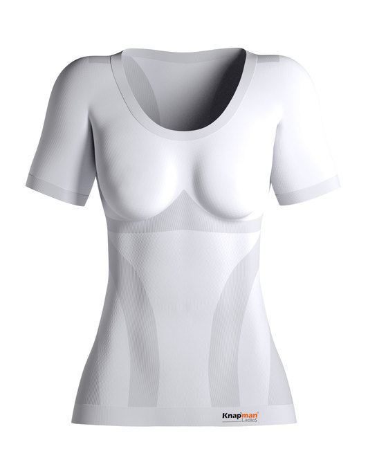 Knap'man Compressieshirt Roundneck Vrouwen wit