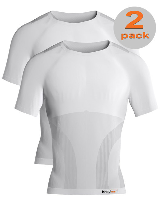 TWOPACK | Knapman Pro Performance Baselayer Shirt Short Sleeve Wit