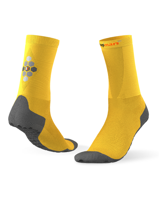 Knap'man HexGrip Sport Socks - Mid length - Geel